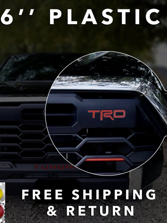 Advanced Trims Other - RED RAISED TRD UPPER FRONT GRILLE LETTERS FOR TOYOTA TUNDRA 2022 2023 2024